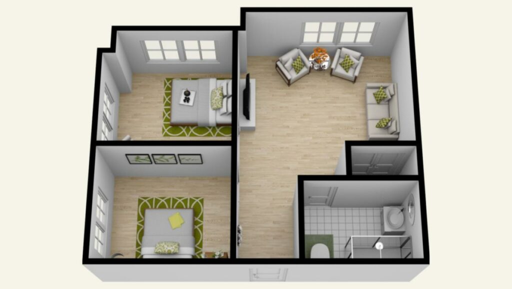 Carrollton Gardens | Floorplan - MC Two Bedroom